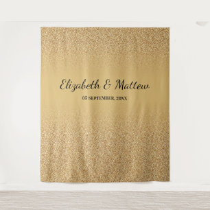 Tenture Fond de mariage élégant ombré paillettes dorées