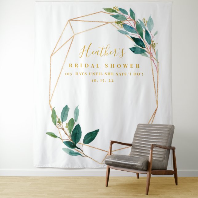 Tenture Fond de mariage eucalyptus pour EVJF, accessoire d (En situation)