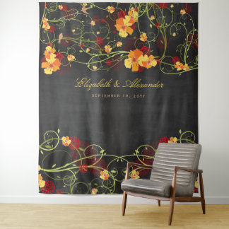 Tenture Fond de mariage floral à l'Hibiscus jaune et aux H