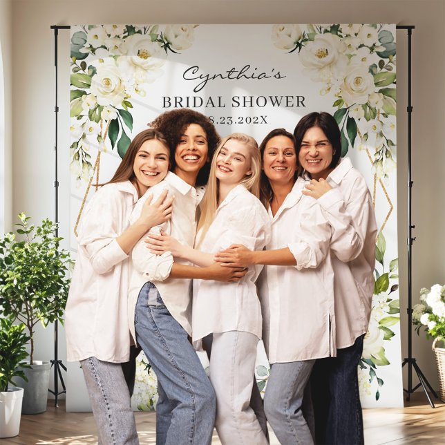 Tenture Fond de mariage floral géométrique verdure (Créateur téléchargé)