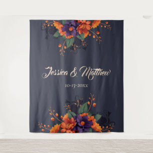 Tenture Fond de mariage floral gothique élégant 3D