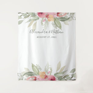 Tenture Fond de mariage floral rose   Accessoire de photom
