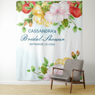 Tenture Fond de mariage floral tropical Hibiscus