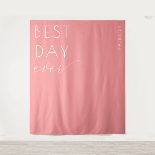 Tenture Fond de mariage minimaliste corail joyeux