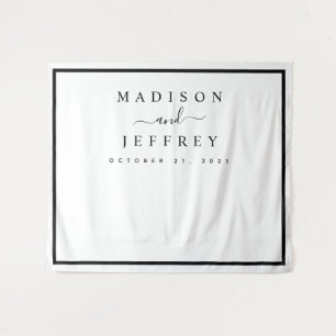 Tenture Fond de mariage minimaliste noir et blanc