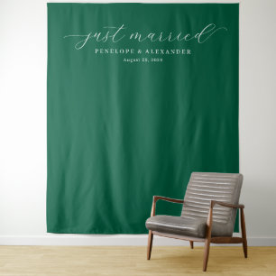 Tenture Fond de mariage minimaliste vert élégant