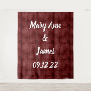 Tenture Fond de mariage personnalisé avec lumières rose or