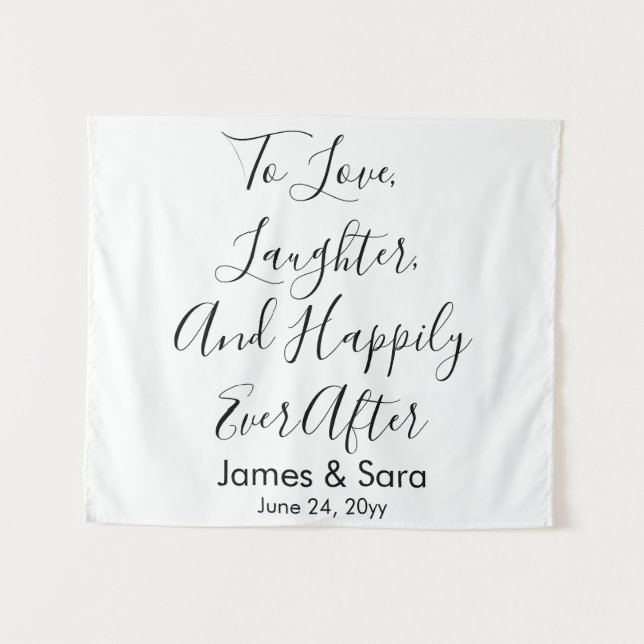 Tenture Fond de mariage personnalisé Élégant Photobooth de (Devant (Horizontal))