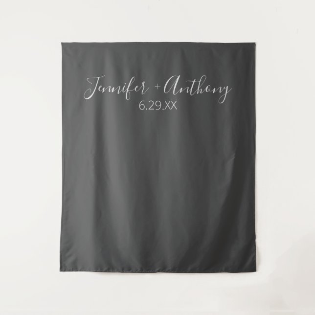 Tenture Fond de mariage personnalisé minimal  (Devant)