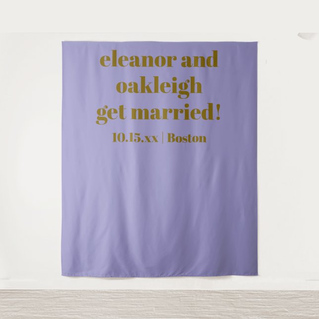 Tenture Fond de mariage personnalisé moderne violet doux a (Devant)