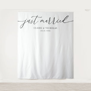 Tenture Fond de mariage photo élégant moderne 'Juste marié