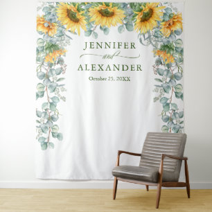 Tenture Fond de mariage photo Eucalyptus Tournesol