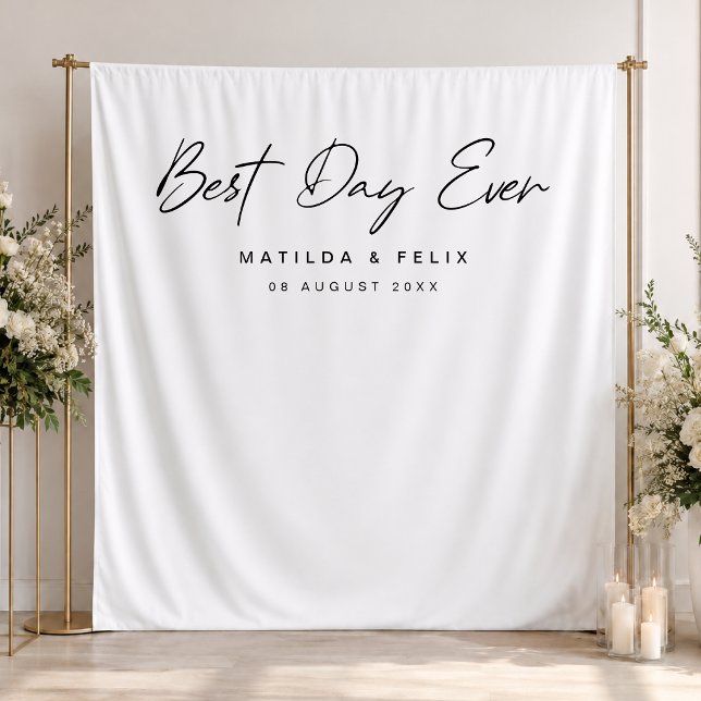 Tenture Fond de mariage | Photobooth à répétition (Custom wedding backdrop for a modern step and repeat photo booth or reception photo wall)