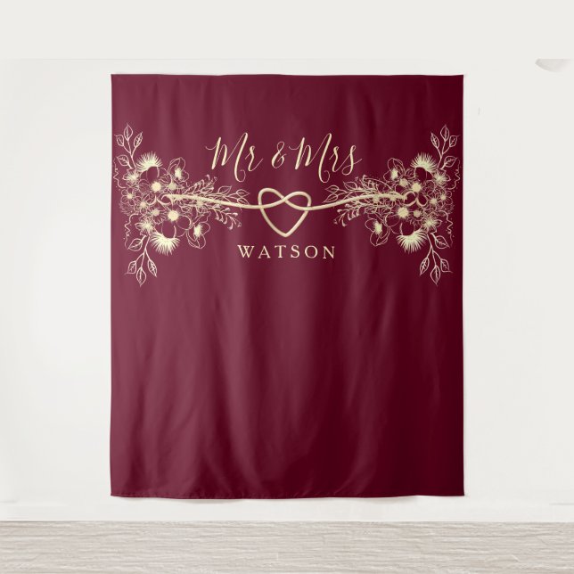 Tenture Fond de mariage pour M et Mme  (Devant)