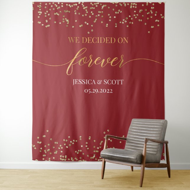 Tenture Fond de mariage pour Nous avons décidé pour toujou (En situation)