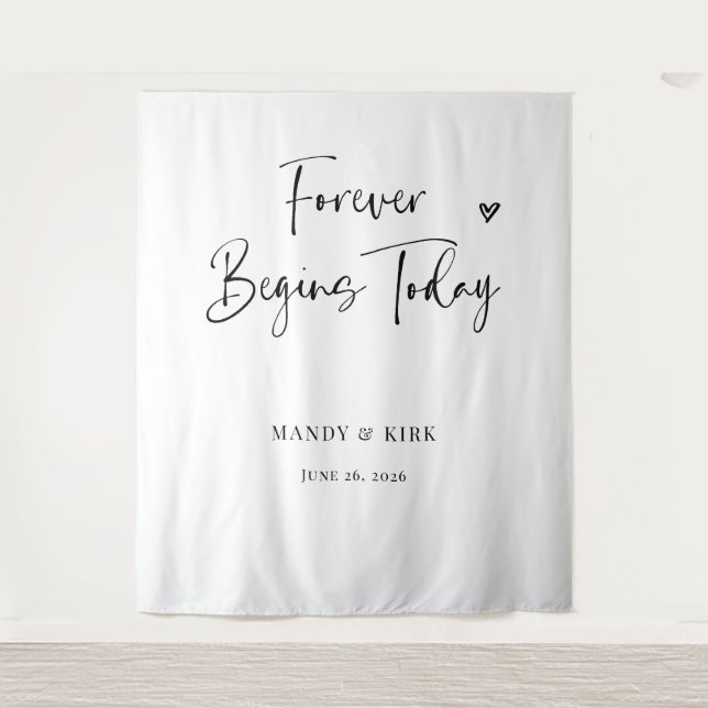 Tenture Fond de mariage « Pour toujours commence aujourd'h (Devant)