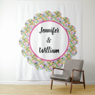 Tenture Fond de mariage romantique floral rose