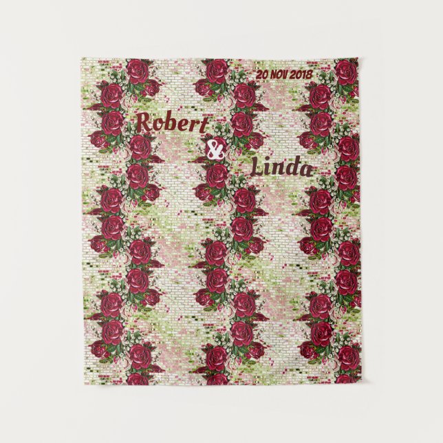 Tenture Fond de mariage Rose Marron Bourgeois Rustique (Devant)