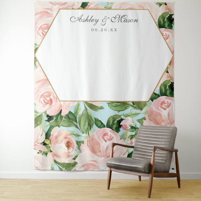 Tenture Fond de mariage Shabby Chic pour Photobooth (En situation)