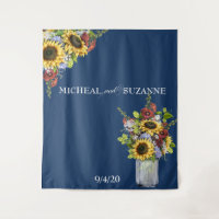 Fond de mariage Tournesol Pot Mason Bourgogne Mari