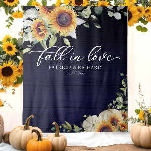 Tenture Fond de mariage Tournesols Citrouille Automne Tomb