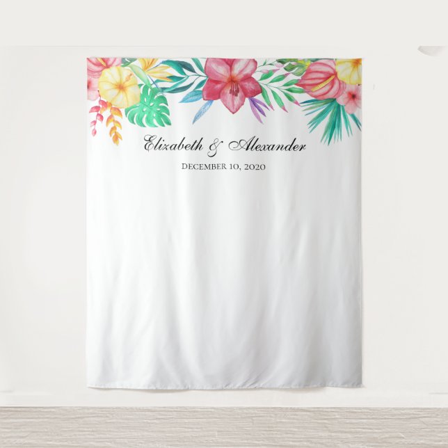 Tenture Fond de mariage tropical. Arrière-plan exotique (Devant)