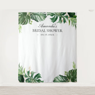 Tenture Fond de mariage tropical avec feuilles de palmier