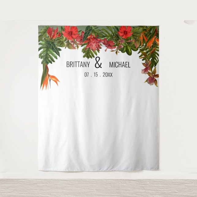 Tenture Fond de mariage Tropical Breeze Photobooth (Devant)