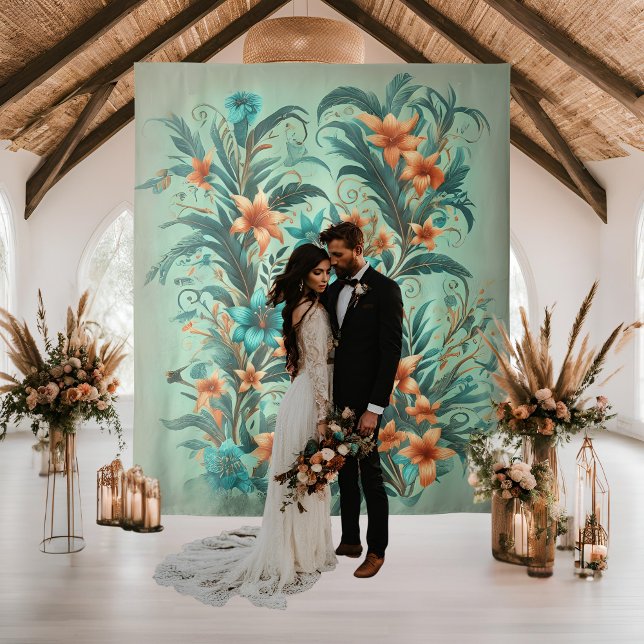 Tenture Fond de mariage Tropical Iridescence (Créateur téléchargé)