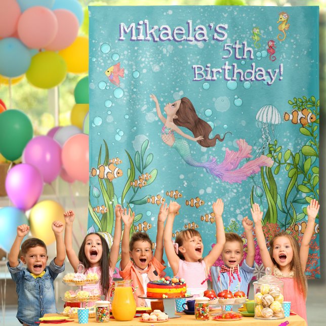 Tenture Fond de mur de sirène brune rose sous la mer (Créateur téléchargé)