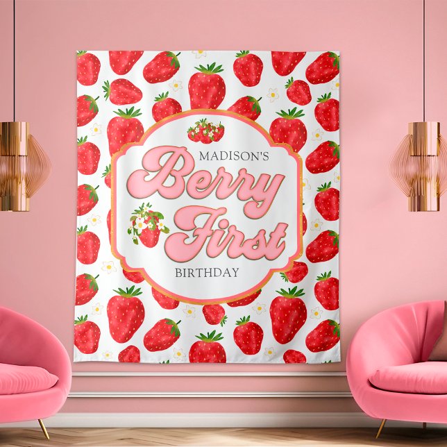 Tenture Fond de naissance simple baie première fraise (Créateur téléchargé)
