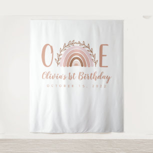 Tenture Fond de naissance Terracotta Boho Arc-en-ciel pour