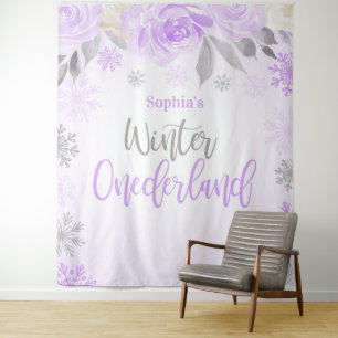 Tenture Fond de ONEderland Floral Hiver Gris Violet