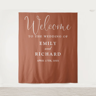 Tenture Fond de photo de bienvenue de mariage en terre cui