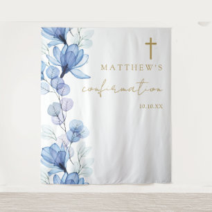 Tenture Fond de photo de confirmation floral bleu poussiér