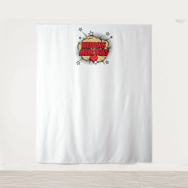 Tenture Fond de photo de mariage avec bulle de bande dessi (Devant)