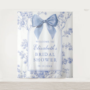 Tenture Fond de photo de mariage rétro avec nœud bleu