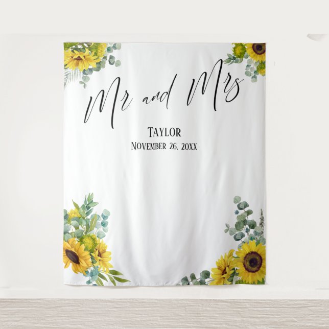 Tenture Fond de photo Floral Mr et Mrs (Devant)