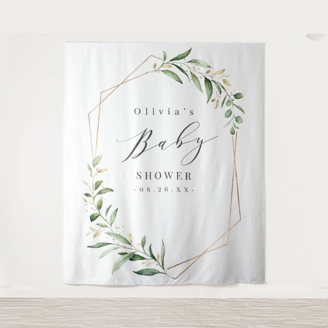 Tenture Fond de photo géométrique pour baby shower (Devant)