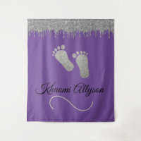 Fond de photo pour Baby Shower Pieds Paillettes Ar