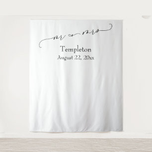Tenture Fond de photo simple M. et Mme. écriture élégante