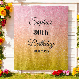 Tenture Fond de Photobooth de fête à paillettes dorées ros