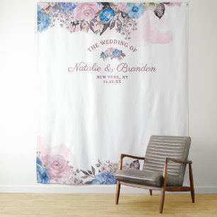 Tenture Fond de photobooth de mariage floral au charme par