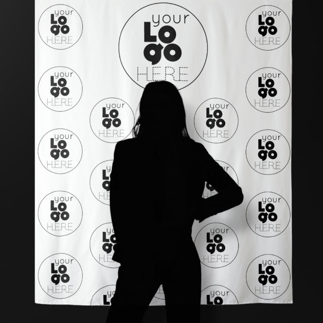 Tenture Fond de photobooth personnalisé avec logo répétiti (Créateur téléchargé)