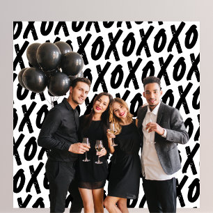 Tenture Fond de photobooth pour la Saint-Valentin Black XO