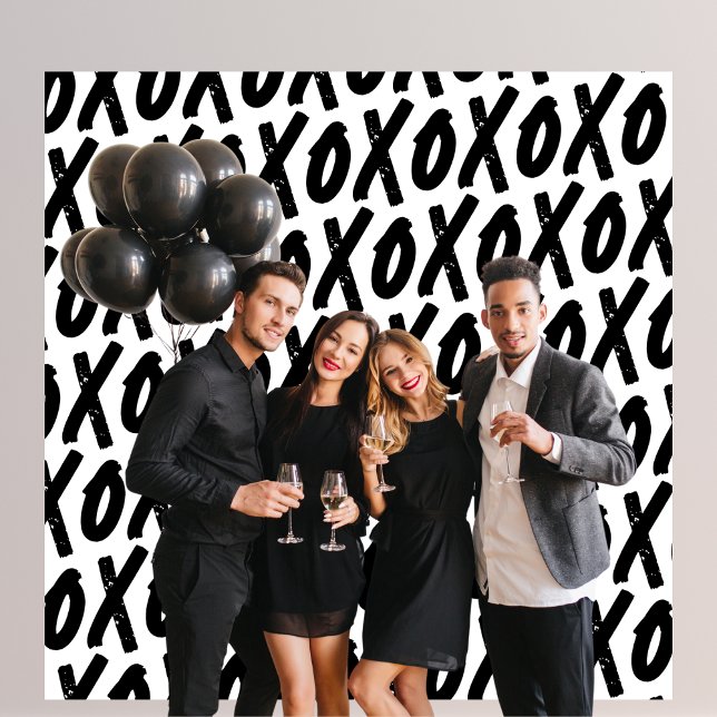 Tenture Fond de photobooth pour la Saint-Valentin Black XO (Créateur téléchargé)