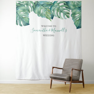 Tenture Fond de photographie aux feuilles de palmiers trop