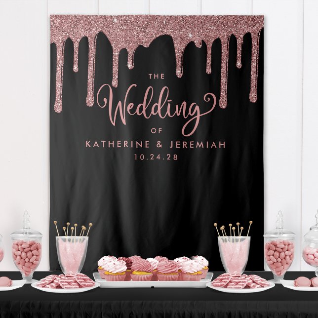 Tenture Fond de photographie de mariage à paillettes dorée (Créateur téléchargé)
