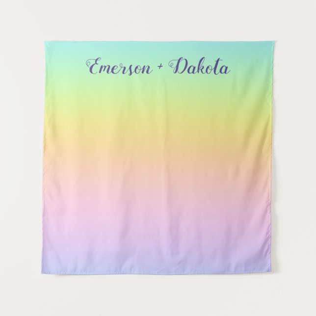 Tenture Fond de photographie de mariage arc-en-ciel pastel (Devant)