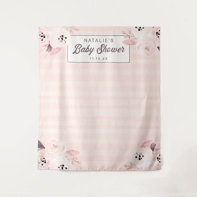 Tenture Fond de photographie floral rose chic et pêche (Devant)